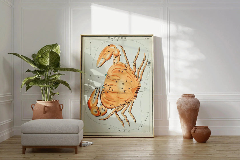 Personalizable Vintage Astrological Sign Print - Cancer | Sidney Hall Art (available handframed or unframed)