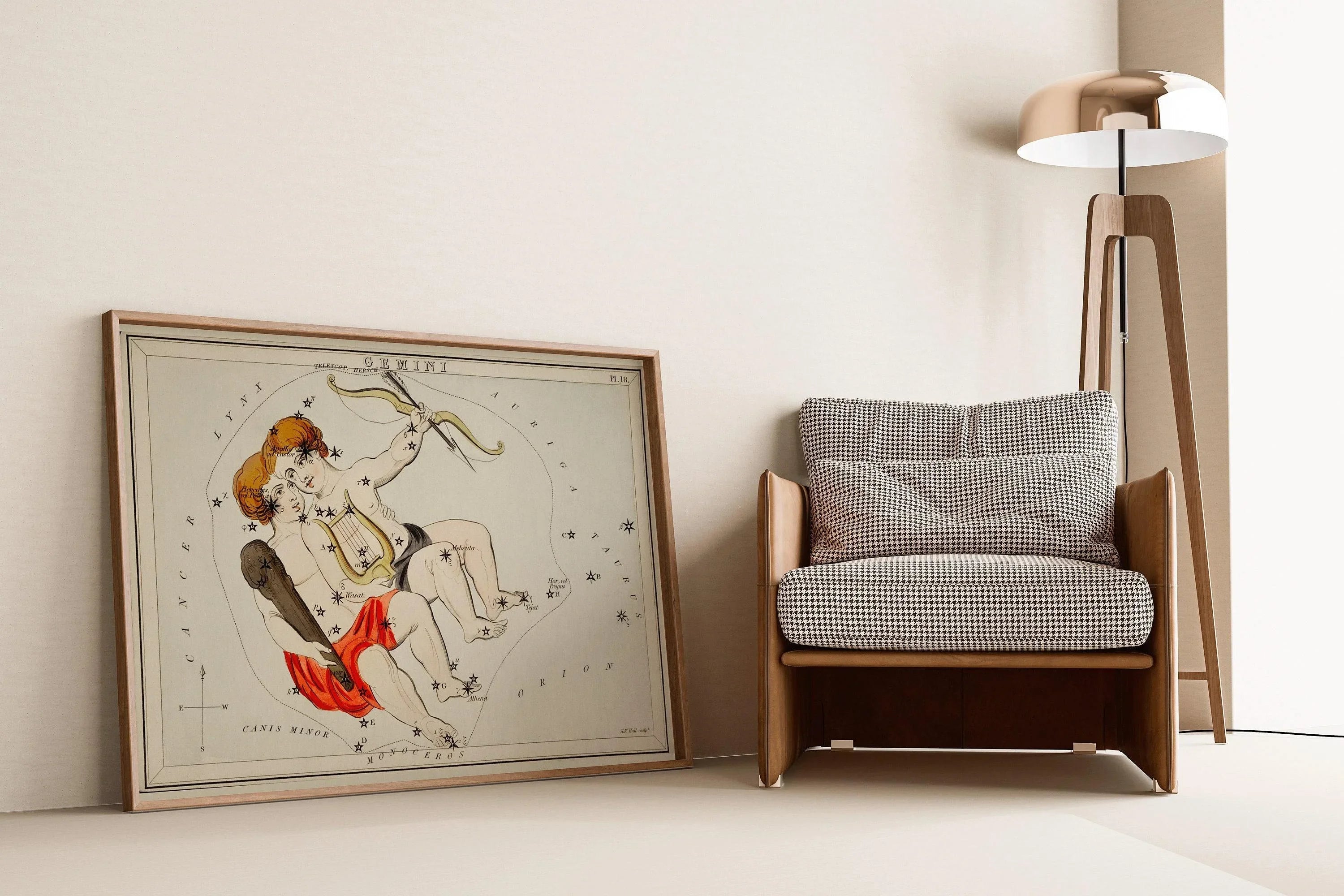 Personalizable Vintage Astrological Sign Print - Gemini | Sidney Hall Art (available handframed or unframed)