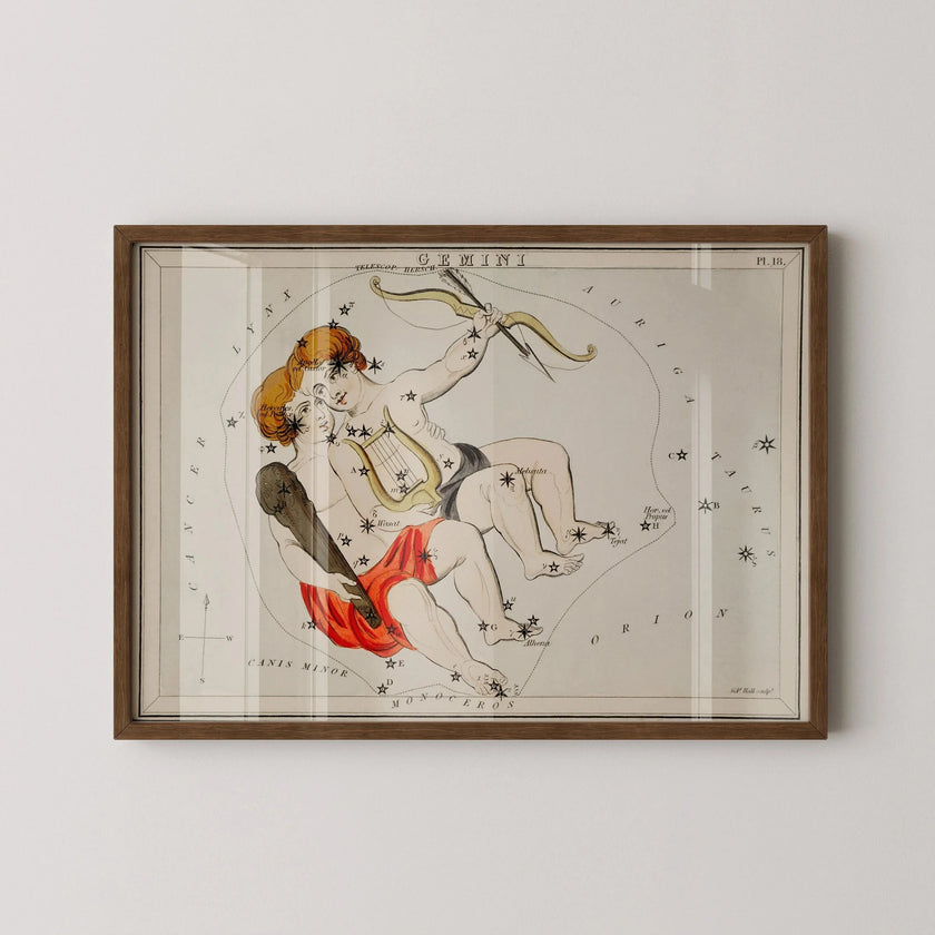 Personalizable Vintage Astrological Sign Print - Gemini | Sidney Hall Art (available handframed or unframed)