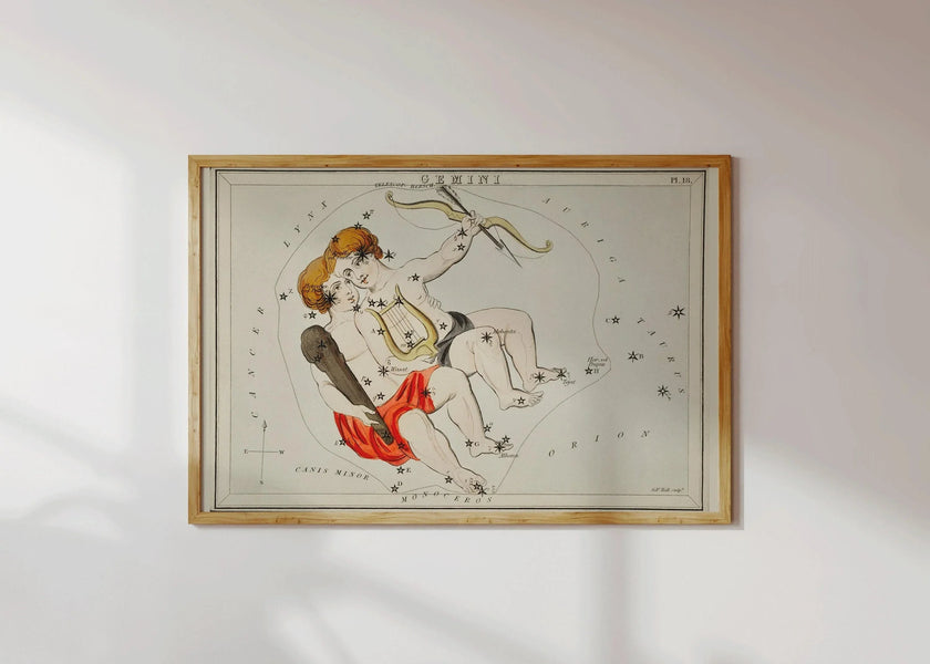 Personalizable Vintage Astrological Sign Print - Gemini | Sidney Hall Art (available handframed or unframed)