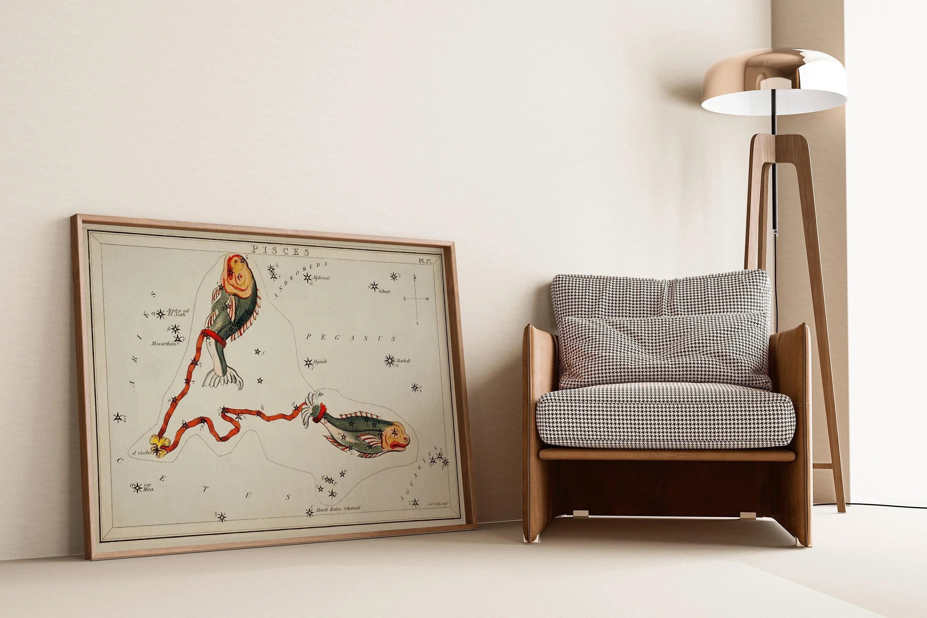Personalizable Vintage Astrological Sign Print - Pisces | Sidney Hall Art (available handframed or unframed)
