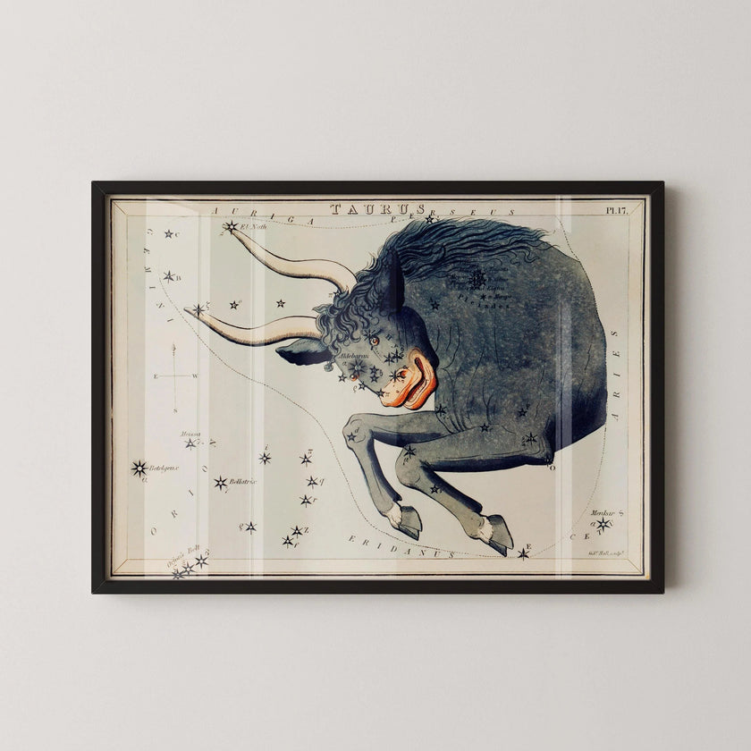 Personalizable Vintage Astrological Sign Print - Taurus | Sidney Hall Art (available handframed or unframed)