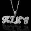 Personalized Cursive Letter Splicing Combination Pendant Micro Zirconia Necklace for men.