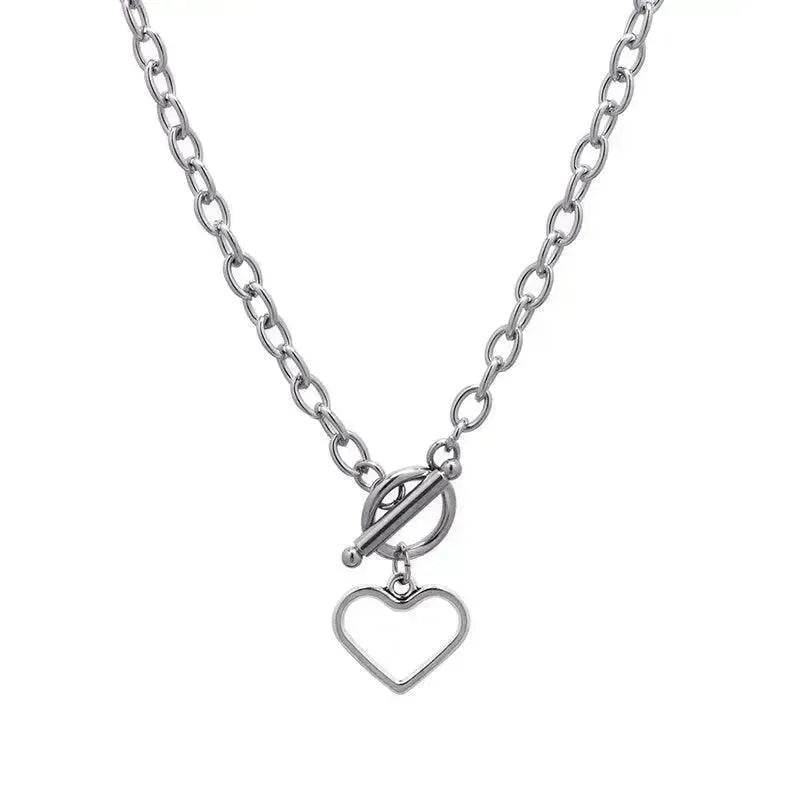Personalized Thick Chain Ins Wind Love Clavicle Necklace Choker Niche Design Trend Necklace For Women