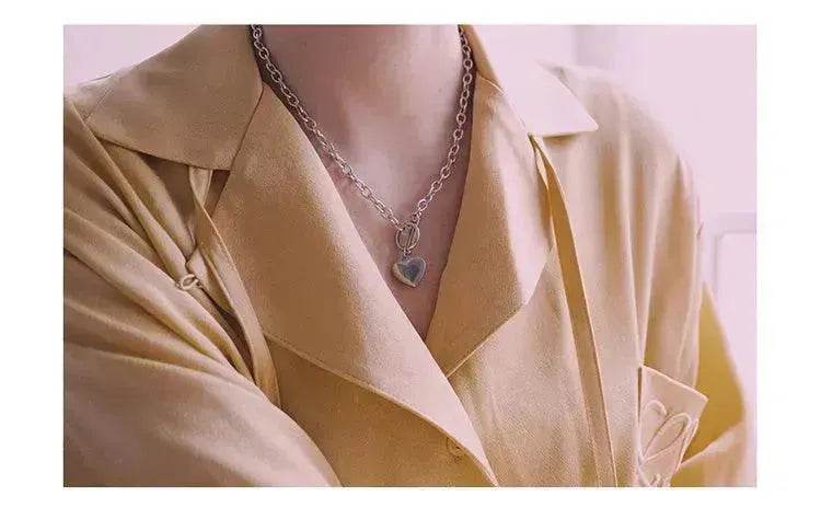 Personalized Thick Chain Ins Wind Love Clavicle Necklace Choker Niche Design Trend Necklace For Women