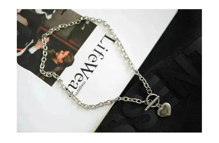 Personalized Thick Chain Ins Wind Love Clavicle Necklace Choker Niche Design Trend Necklace For Women