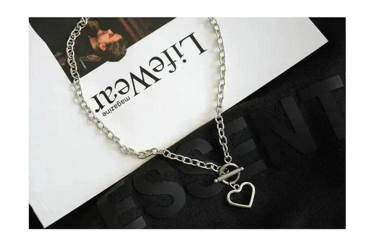 Personalized Thick Chain Ins Wind Love Clavicle Necklace Choker Niche Design Trend Necklace For Women