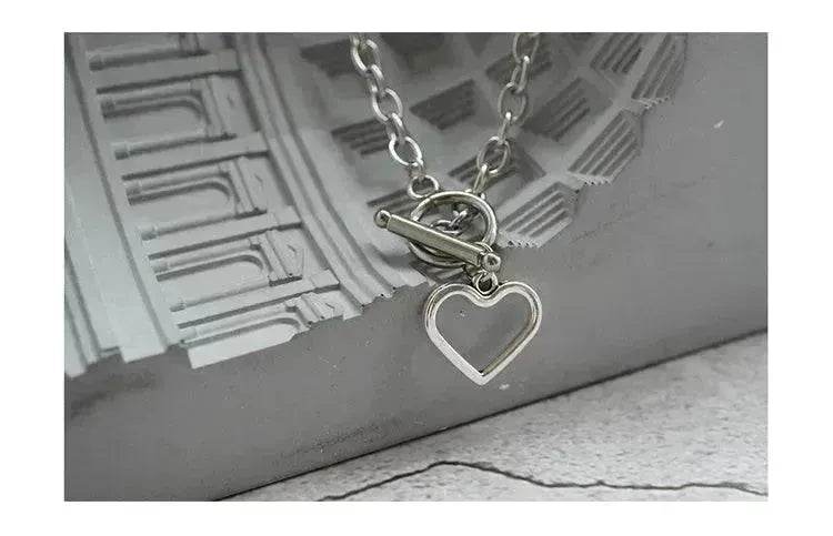 Personalized Thick Chain Ins Wind Love Clavicle Necklace Choker Niche Design Trend Necklace For Women