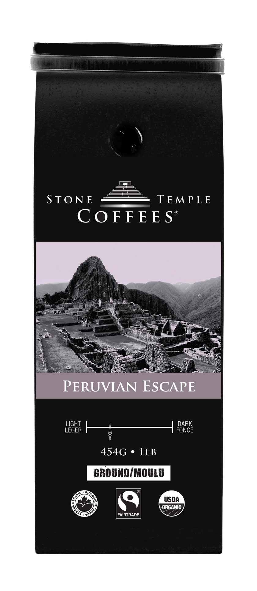 Peruvian Escape - Ground, Medium Roast, Certified Organic OCIA/ Fairtrade Coffee 1lb/454g