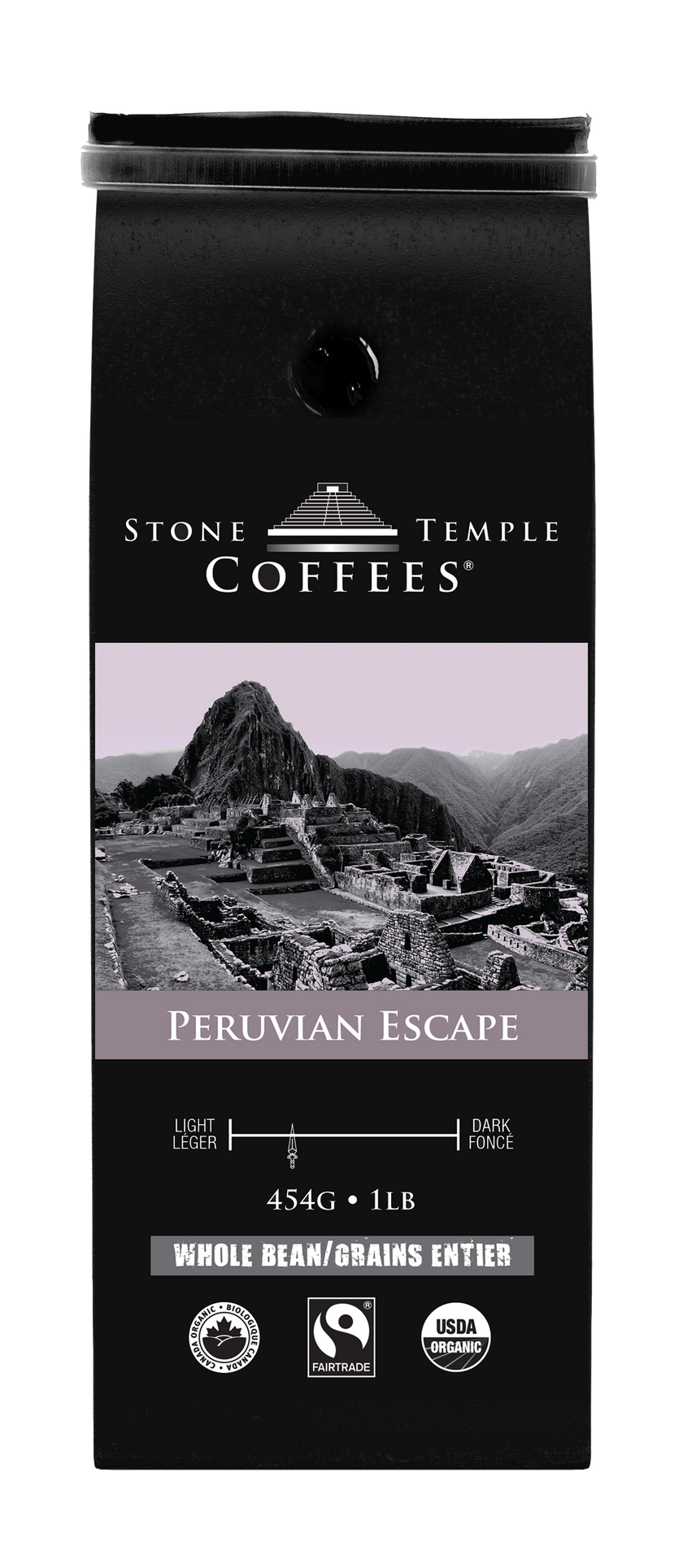 Peruvian Escape - Whole Bean, Medium Roast, Certified Organic OCIA/ Fairtrade Coffee 1lb/454g