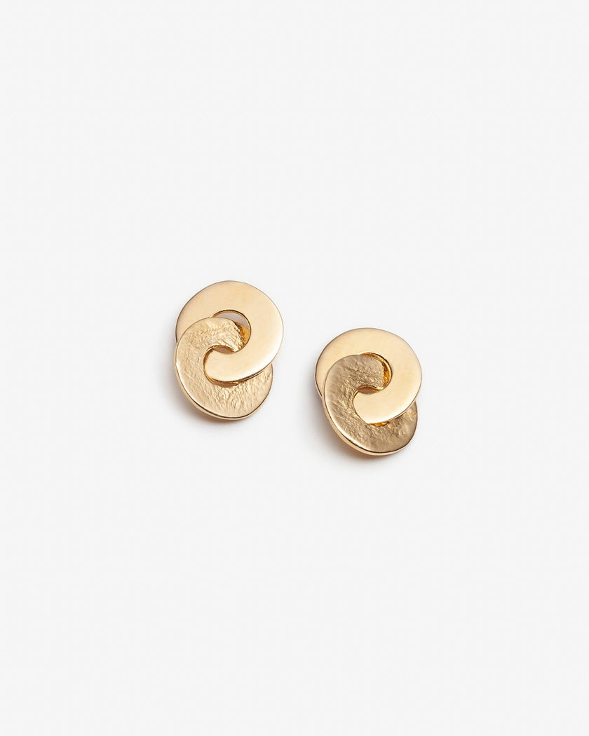 Astucieuse - Petites boucles d'oreilles cercles entrelacés en argent sterling