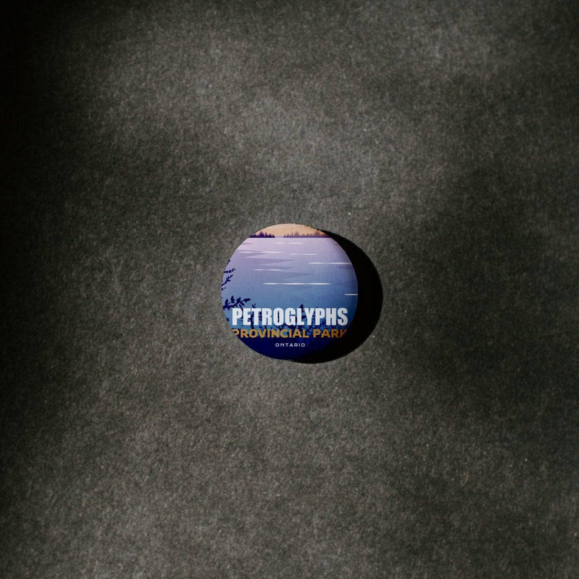 Petroglyphs Provincial Park of Ontario Pinback Button, Canada Parks