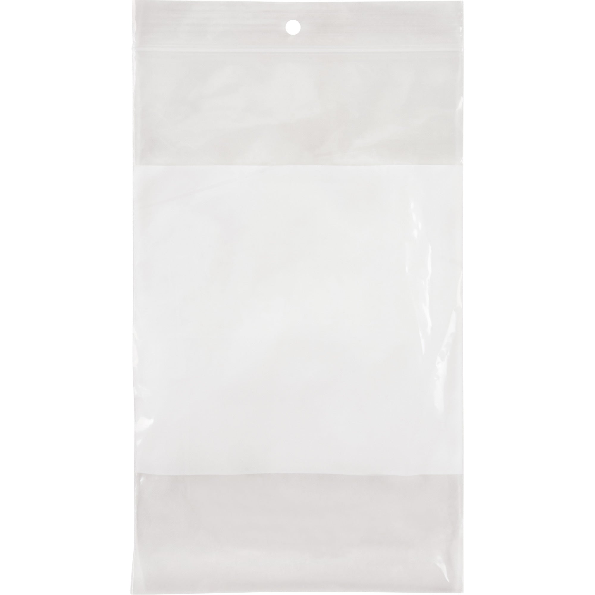 White Block Poly Bags, Reclosable, 8