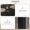 Zaya 3-Piece Rectangular Glass Dining Set for Small Spaces-Black