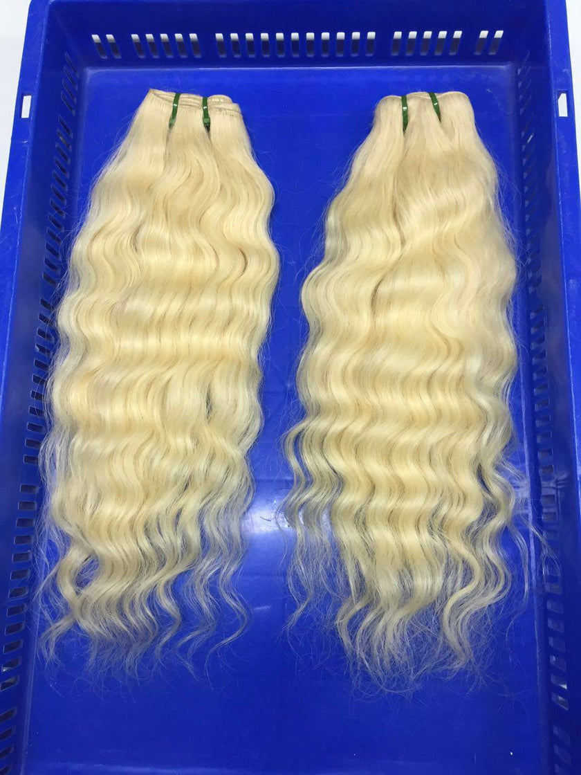 Cheveux brins de blonde 613 bruts indiens.