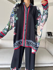 Printed Top with Wide Leg Pants