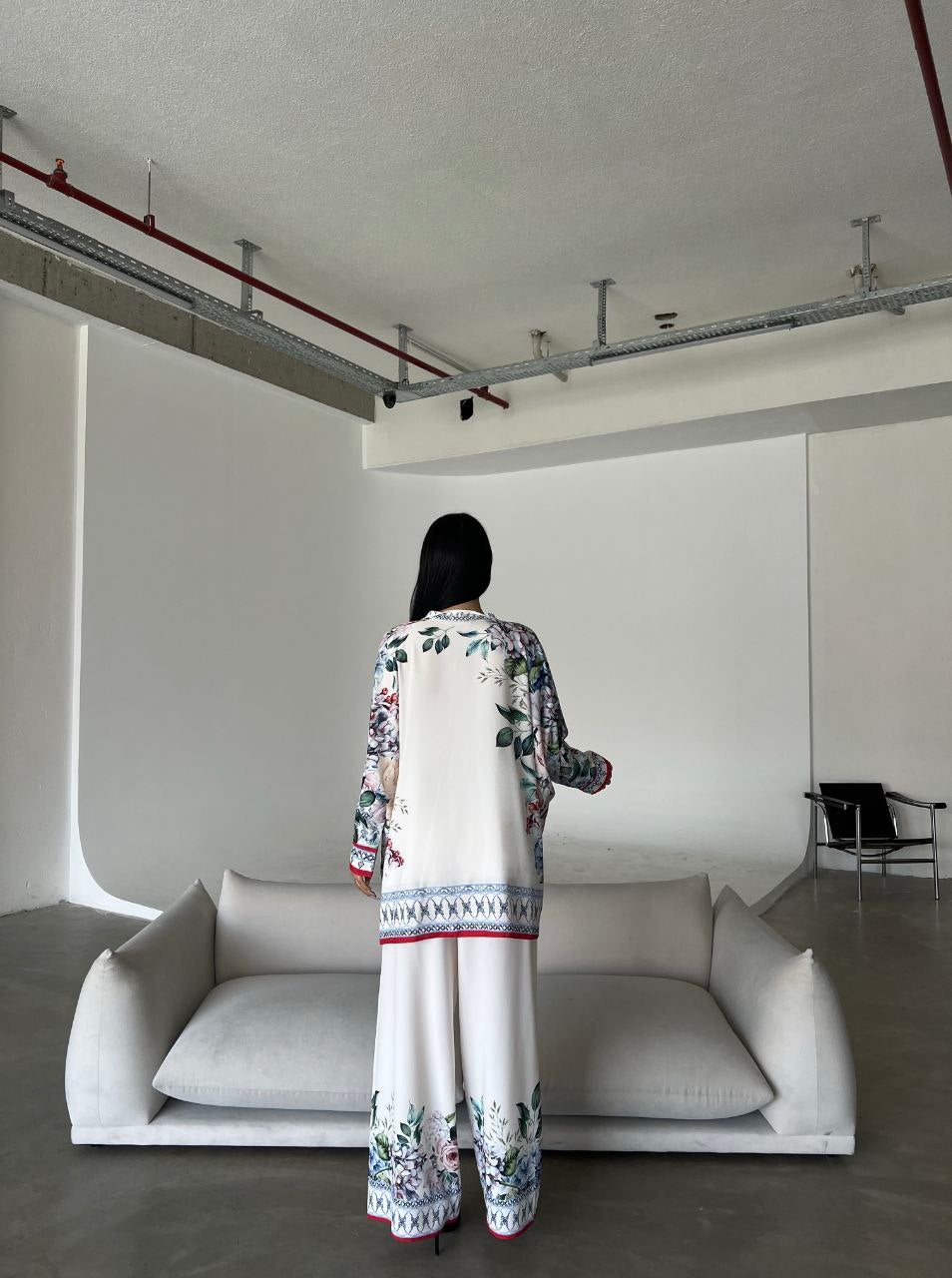 Printed Top with Wide Leg Pants