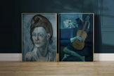 Picasso Art Prints: Woman with Helmet, Old Guitarist - Gallery Wall Duo