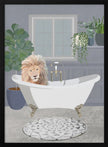 Impression sur toile d'art mural : Lion prend un bain