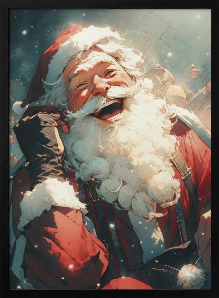 Décoration murale Père Noël rieur - Décoration de Noël