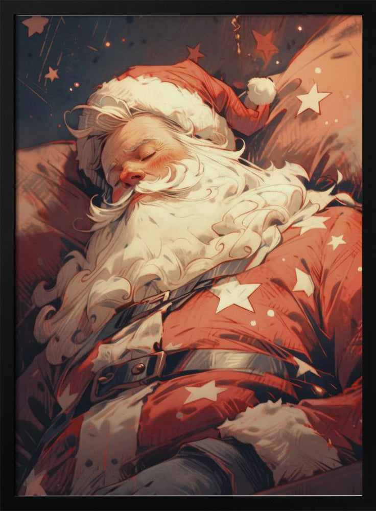 Décoration murale Père Noël dormant