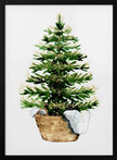 Impression sur toile : Arbre de Noël aquarelle confortable (2)