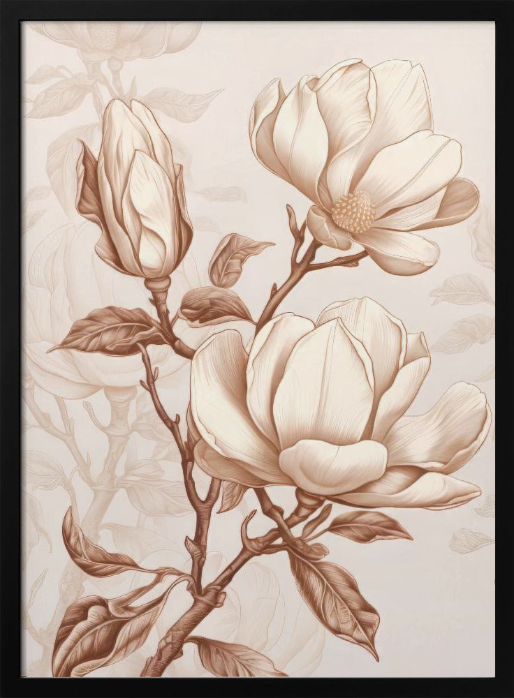 Décoration murale Fleurs Beige 1