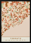 Wall art Black Maps Earth Tones 89 Canvas