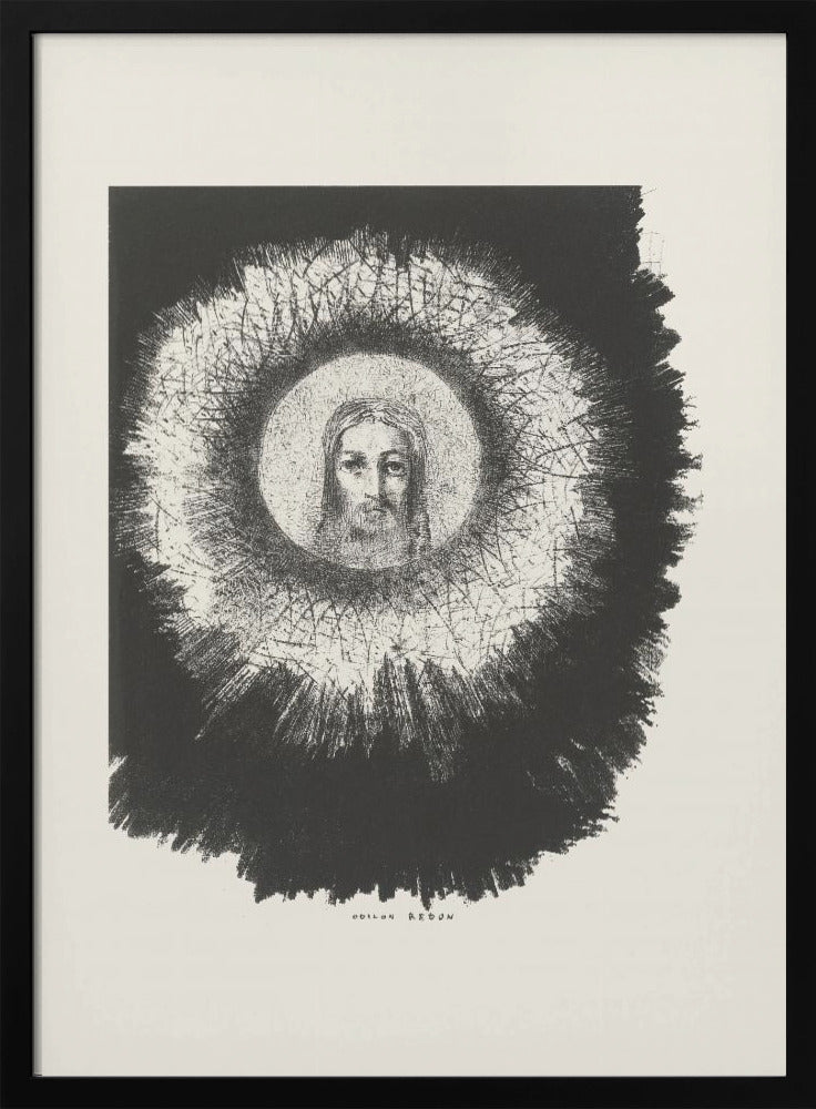 Art mural et le visage du Christ brillait dans le disque solaire.