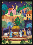Impression sur toile d'art mural : Scène de la Nativité, nuit étoilée