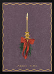 Wall art Candle with bow and spruce sprigs Canvas Print