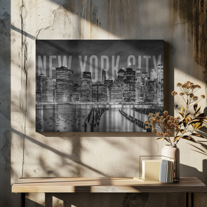 Art mural NEW YORK CITY Skyline Monochrome