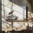 Wall art Tiger on a car roof