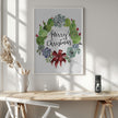 Wall art Cacti and succulent merry Christmas wreath