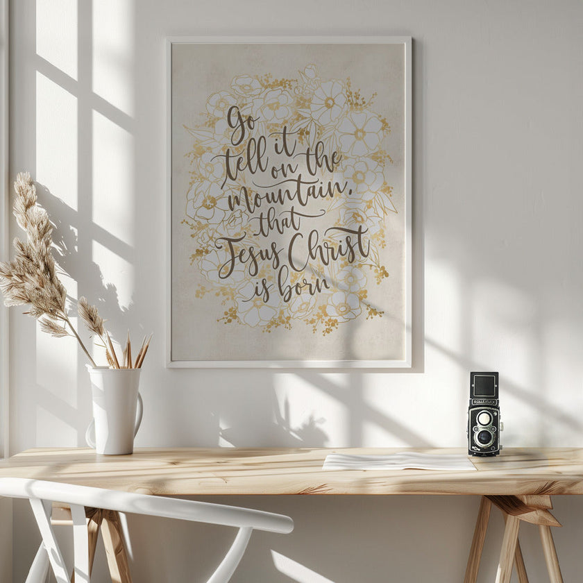 Wall art Go tell it on the mountain - vintage vanilla Canvas Print