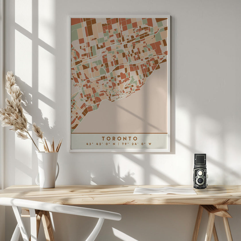 Wall art Black Maps Earth Tones 89 Canvas