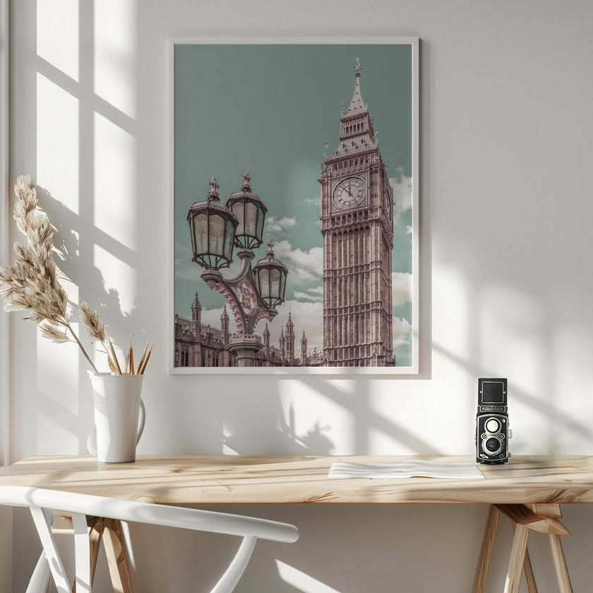 Art mural LONDRES Tour Elizabeth | style urbain vintage