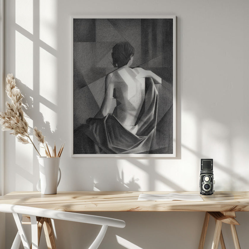 Wall art Study After Eugène Durieu &  #039;s Seated Female Nude - 20-08-21