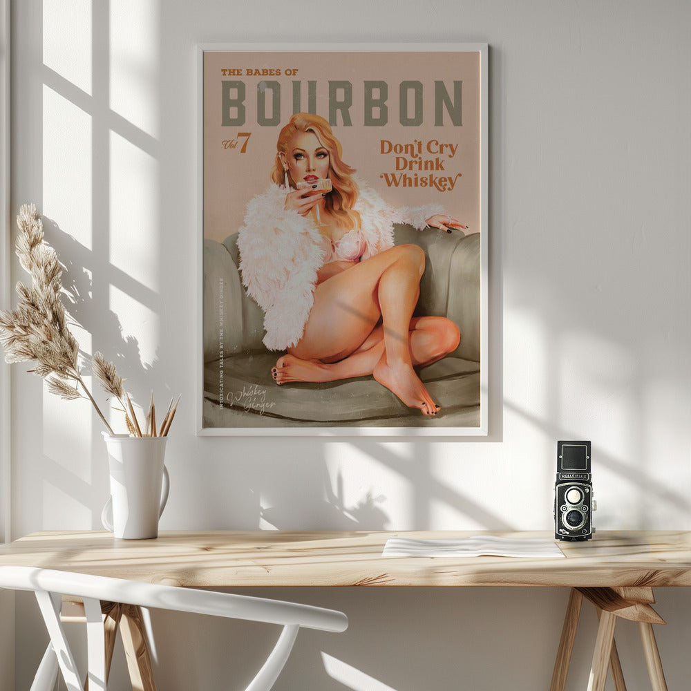 Wall art Babes of Bourbon Vol 7 Sexy Vintage Whiskey Pinup Girl