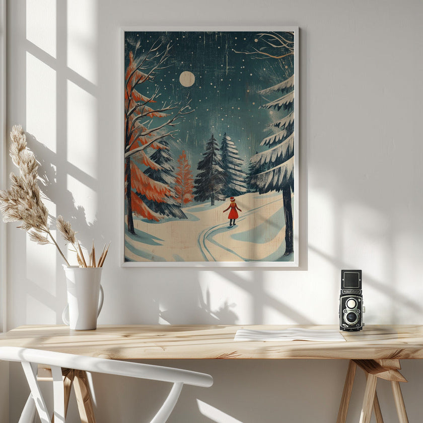 Wall art Christmas girl Canvas Print