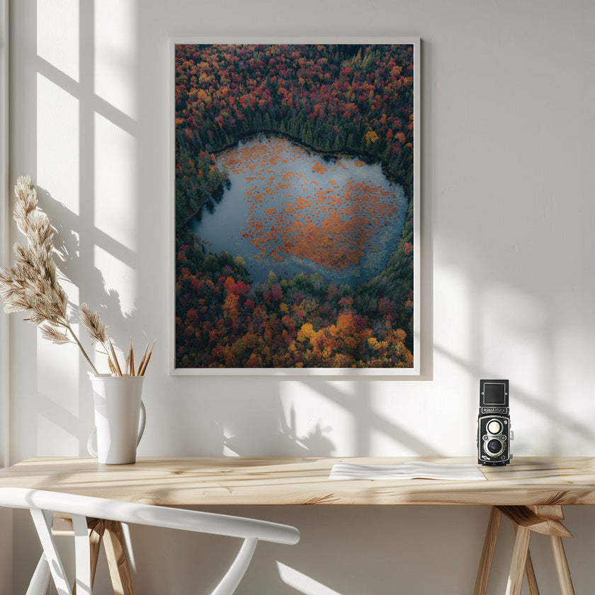 Art mural Automne au bord du lac