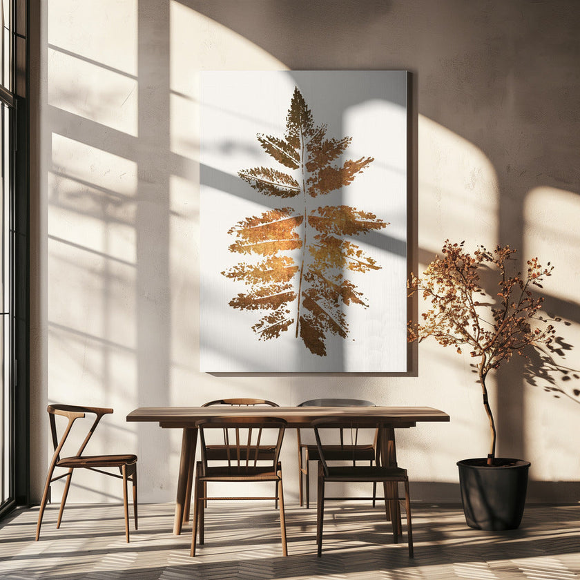 Wall art Oak Leaf Print (gold)