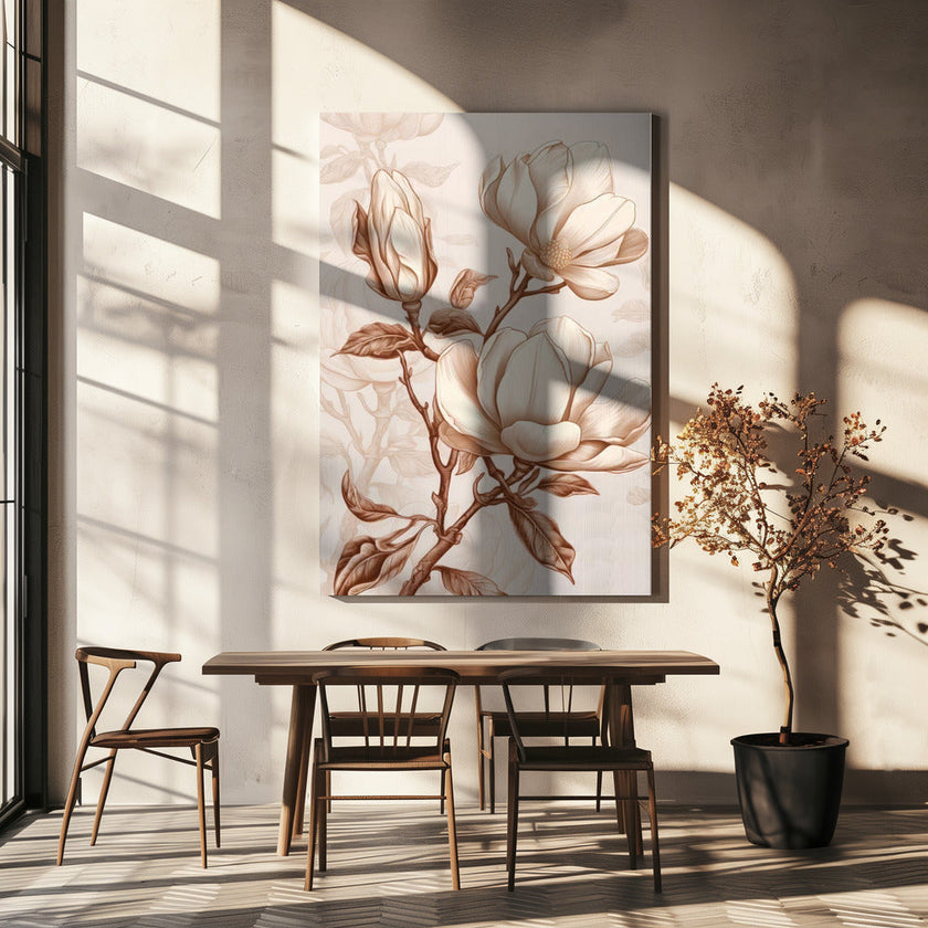 Décoration murale Fleurs Beige 1
