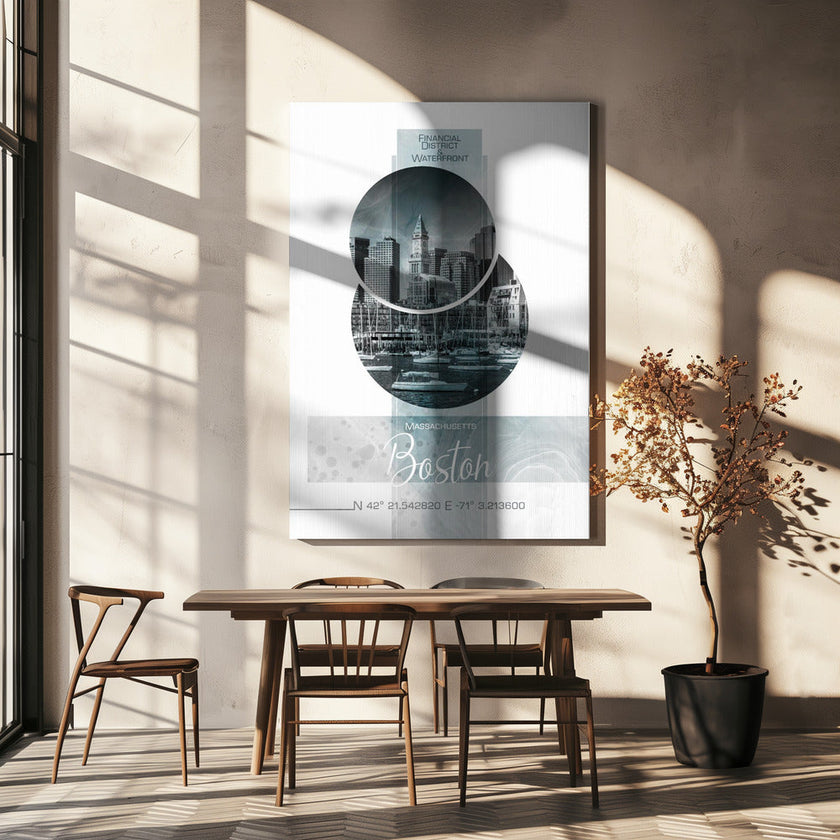 Wall art Poster Art BOSTON Waterfront | turquoise marble