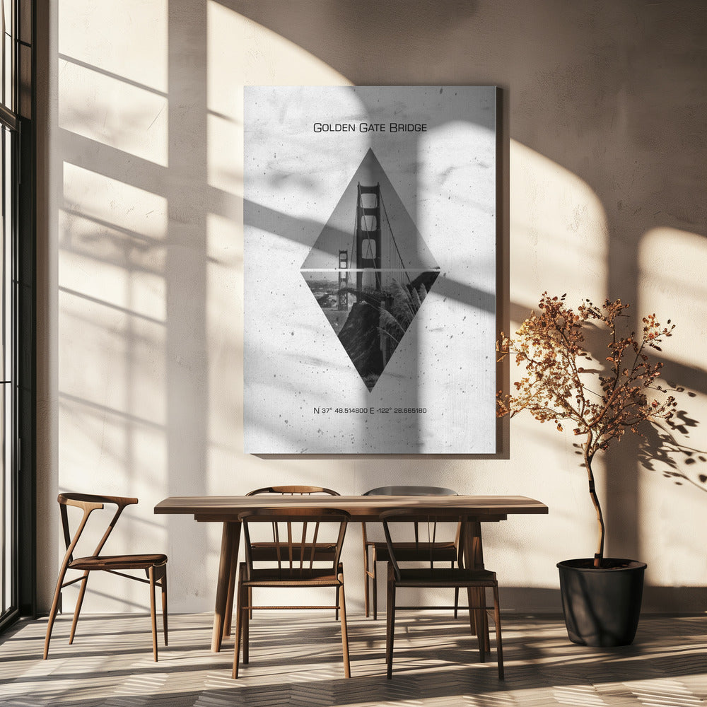 Wall art Coordinates SAN FRANCISCO Pont Golden Gate