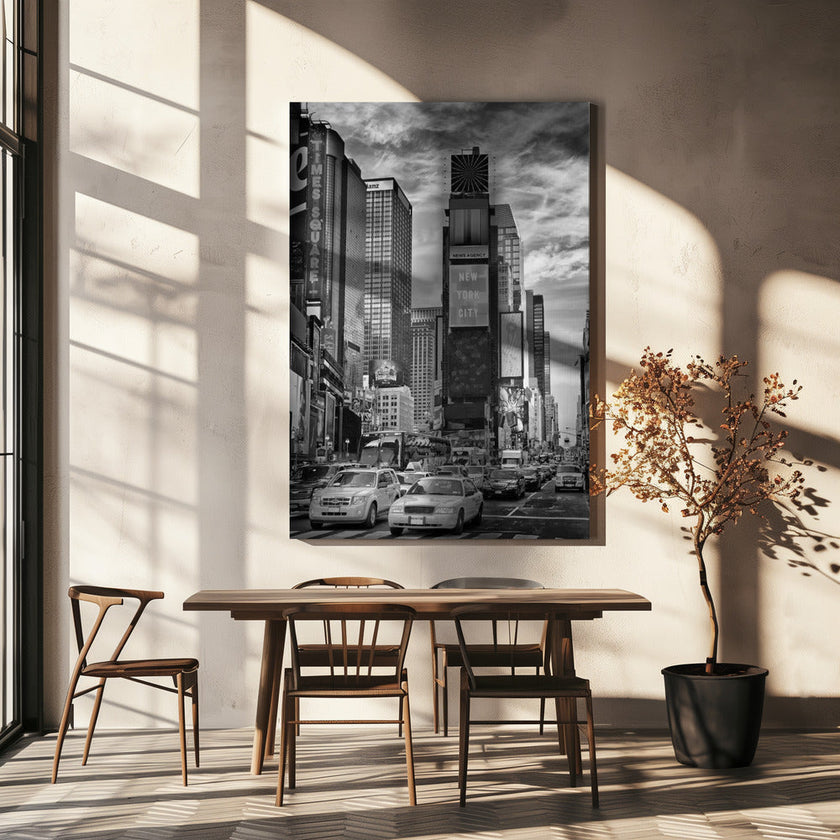 Wall art NEW YORK CITY Times Square - Monochrome