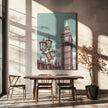 Art mural LONDRES Tour Elizabeth | style urbain vintage