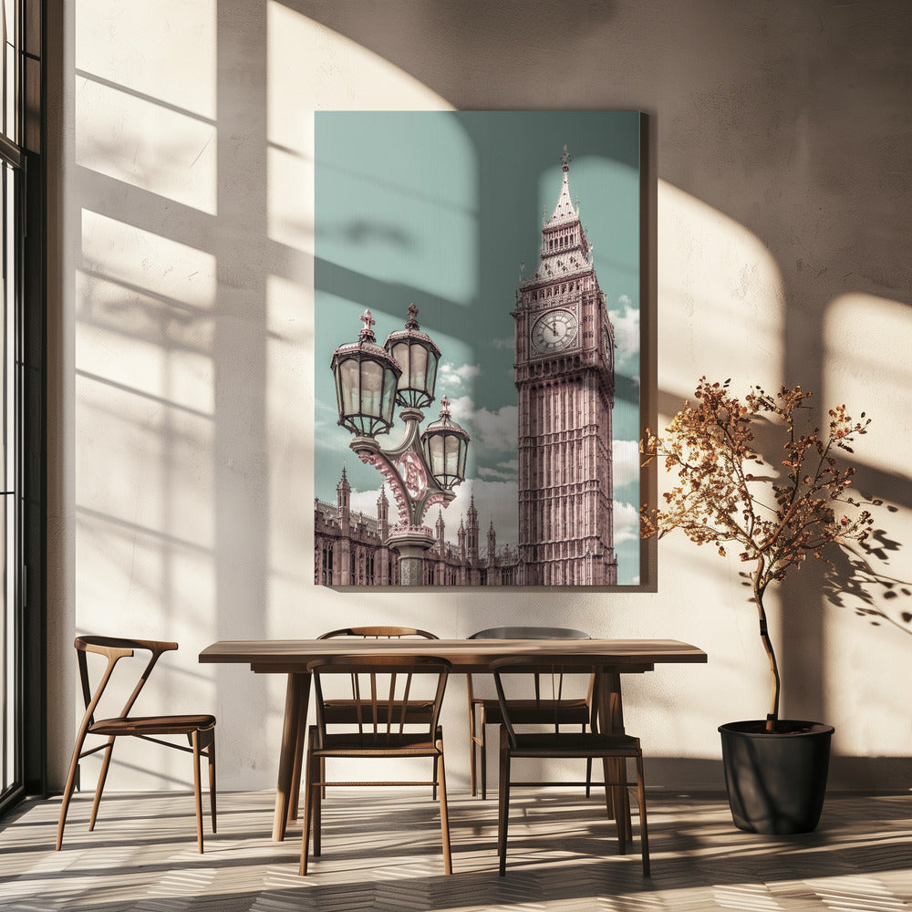 Art mural LONDRES Tour Elizabeth | style urbain vintage