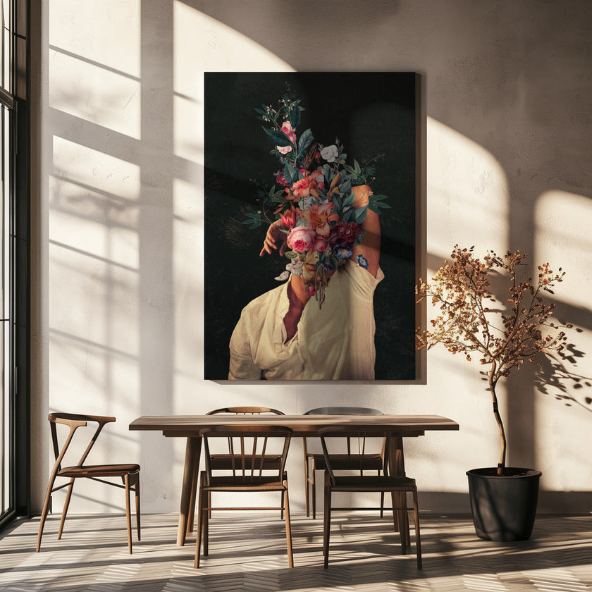 Art mural : Des roses éclosent chaque fois que je pense à toi.