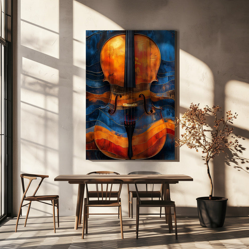 Impression sur toile - Art mural - Violon - 6 panneaux